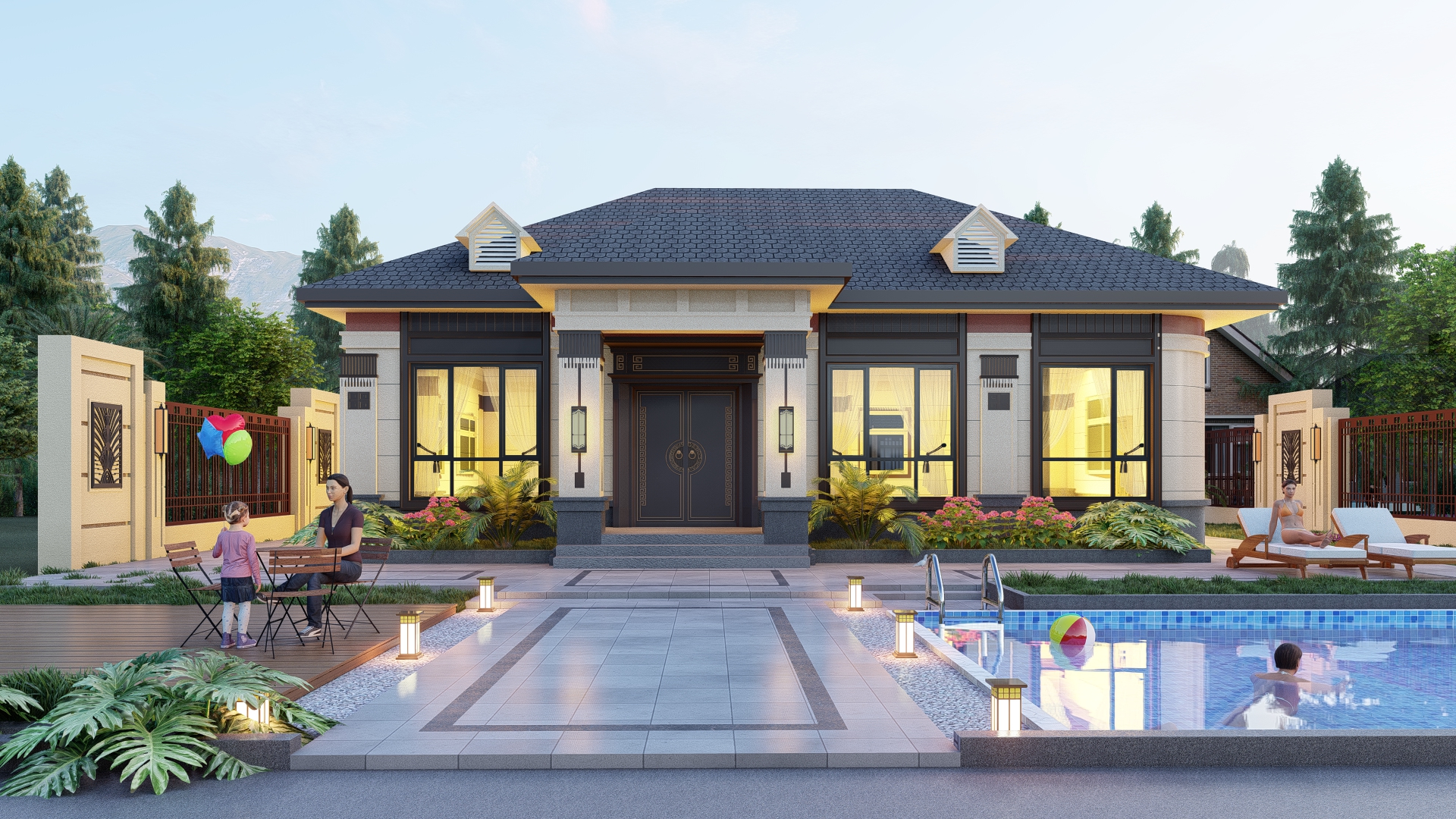 中式風(fēng)格的輕鋼別墅 中式風(fēng)格的輕鋼別墅